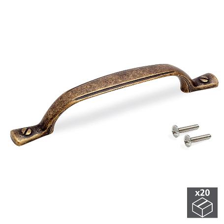 EMUCA LOTE DE 20 TIRADORES PARA MUEBLE NAIROBI, L139MM, INTEREJE 96MM, ZAMAK, BRONCE