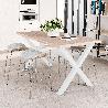  JUEGO DE PATAS CROSS PARA MESA, ANCHO 695MM, ACERO, PINTADO BLANCO