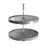 EMUCA JUEGO DE BANDEJAS CIRCULARES SHELVO PARA MUEBLE DE COCINA, PARA MÓDULO 800MM, PLÁSTICO Y ALUMINIO, GRIS