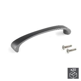 EMUCA LOTE DE 20 TIRADORES PARA MUEBLE KYOTO, L142MM, INTEREJE 128MM, ZAMAK, TITANIO