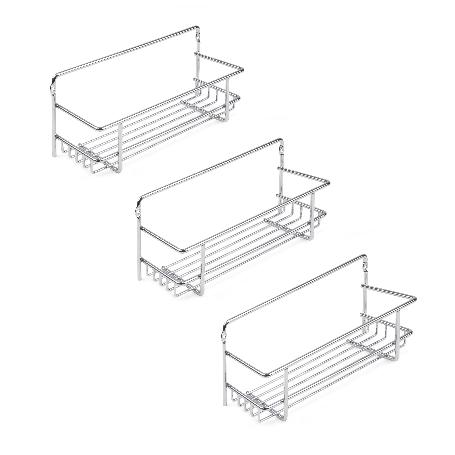  LOTE DE 3 ESTANTES ESPECIEROS PARA MUEBLES DE COCINA SUPRA, ACERO, CROMADO