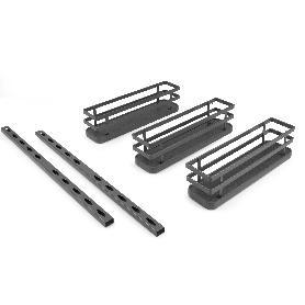  KIT DE BANDEJAS PARA ESPECIERO TITANE PARA MUEBLE DE COCINA O PARED, ACERO, GRIS ANTRACITA