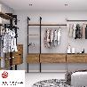  KIT DE SOPORTES PARA 4 ESTANTES DE MADERA Y 1 BARRA DE COLGAR DE LONGITUD 1M ZERO, ALUMINIO Y ZAMAK Y PLÁSTICO, PI