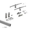  KIT DE SOPORTES PARA 4 ESTANTES DE MADERA Y 1 BARRA DE COLGAR DE LONGITUD 1M ZERO, ALUMINIO Y ZAMAK Y PLÁSTICO, PI