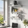 EMUCA JUEGO DE SOPORTES PLEGABLES PARA ESTANTE, LONGITUD 403MM, ACERO, PINTADO NEGRO