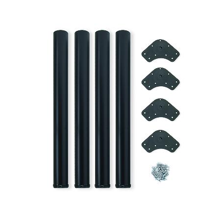 EMUCA LOTE DE 4 PATAS PARA MESA, DIÁMETRO 60MM, H 830MM, ACERO, PINTADO NEGRO