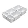 EMUCA KIT DE 6 CUBOS ORGANIZADORES PARA CAJÓN DE BAÑO TIDY, PLÁSTICO, BLANCO