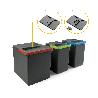 EMUCA CONTENEDORES PARA CAJÓN DE COCINA RECYCLE CON TAPA ANTI OLORES, ALTURA 266, 1X15LITROS, 2X7LITROS, PLÁSTICO G