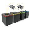 EMUCA CONTENEDORES PARA CAJÓN DE COCINA RECYCLE CON TAPA ANTI OLORES, ALTURA 266, 2X15LITROS, 2X7LITROS, PLÁSTICO G