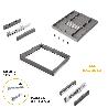 EMUCA KIT DE CAJÓN ORGANIZADOR Y BASTIDOR REGULABLE QUARTZ PARA ARMARIOS, GUÍAS DE CIERRE SUAVE Y EXTRACCIÓN TOTAL,