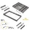 EMUCA KIT DE CAJÓN ORGANIZADOR Y BASTIDOR REGULABLE QUARTZ PARA ARMARIOS, GUÍAS DE CIERRE SUAVE Y EXTRACCIÓN TOTAL,