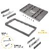 EMUCA KIT DE CAJÓN ORGANIZADOR Y BASTIDOR REGULABLE QUARTZ PARA ARMARIOS, GUÍAS DE CIERRE SUAVE Y EXTRACCIÓN TOTAL,