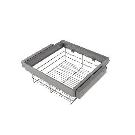 EMUCA KIT DE CAJÓN DE ALAMBRE Y BASTIDOR REGULABLE QUARTZ PARA ARMARIOS, GUÍAS DE CIERRE SUAVE Y EXTRACCIÓN TOTAL, 