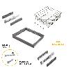 EMUCA KIT DE CAJÓN DE ALAMBRE Y BASTIDOR REGULABLE QUARTZ PARA ARMARIOS, GUÍAS DE CIERRE SUAVE Y EXTRACCIÓN TOTAL, 