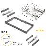 EMUCA KIT DE CAJÓN DE ALAMBRE Y BASTIDOR REGULABLE QUARTZ PARA ARMARIOS, GUÍAS DE CIERRE SUAVE Y EXTRACCIÓN TOTAL, 