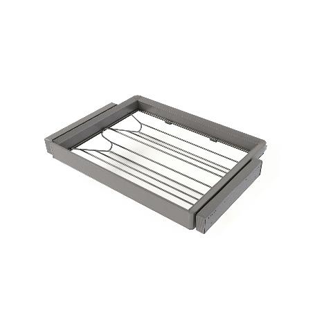 EMUCA KIT DE CAJÓN ZAPATERO Y BASTIDOR REGULABLE QUARTZ PARA ARMARIOS, GUÍAS DE CIERRE SUAVE Y EXTRACCIÓN TOTAL, MÓ
