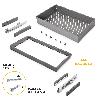 EMUCA KIT DE CAJÓN METÁLICO Y BASTIDOR REGULABLE QUARTZ PARA ARMARIOS, GUÍAS DE CIERRE SUAVE Y EXTRACCIÓN TOTAL, MÓ