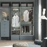 EMUCA KIT DE PANTALONERO DE 7 VARILLAS Y BASTIDOR REGULABLE QUARTZ PARA ARMARIOS, GUÍAS DE CIERRE SUAVE Y EXTRACCIÓ