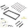 EMUCA KIT DE PANTALONERO DE 7 VARILLAS Y BASTIDOR REGULABLE QUARTZ PARA ARMARIOS, GUÍAS DE CIERRE SUAVE Y EXTRACCIÓ