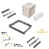 EMUCA KIT DE BANDEJA AUXILIAR, CESTO Y BASTIDOR REGULABLE QUARTZ PARA ARMARIOS, GUÍAS DE CIERRE SUAVE Y EXTRACCIÓN 