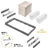 EMUCA KIT DE 2 BANDEJAS AUXILIARES, 1 CESTO Y BASTIDOR REGULABLE QUARTZ PARA ARMARIOS, GUÍAS DE CIERRE SUAVE Y EXTR