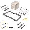 EMUCA KIT DE PANTALONERO DE 7 VARILLAS, CESTO Y BASTIDOR REGULABLE QUARTZ PARA ARMARIOS, GUÍAS DE CIERRE SUAVE Y EX