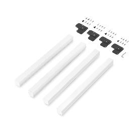 EMUCA LOTE DE 4 PATAS CUADRADAS PARA MESA, 50X50MM, ACERO, PINTADO BLANCO