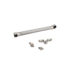 EMUCA PISTÓN PARA PUERTAS ELEVABLES THIN, DIÁMETRO 12MM, CON ENGANCHES, 80KG, ACERO Y PLÁSTICO, PINTADO NÍQUEL MATE