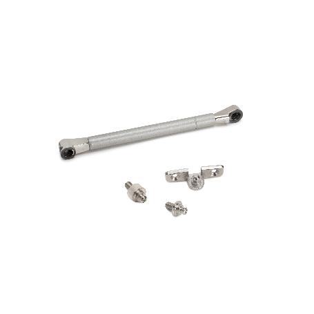 EMUCA PISTÓN PARA PUERTAS ELEVABLES THIN, DIÁMETRO 12MM, CON ENGANCHES, 80KG, ACERO Y PLÁSTICO, PINTADO NÍQUEL MATE