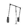 EMUCA COLGADOR ABATIBLE PARA PARED HANG, ANCHO REGULABLE 600-830MM, ACERO Y PLÁSTICO, PINTADO NEGRO