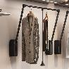 EMUCA COLGADOR ABATIBLE PARA PARED HANG, ANCHO REGULABLE 600-830MM, ACERO Y PLÁSTICO, PINTADO NEGRO