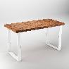 EMUCA JUEGO DE PATAS RECTANGULARES SQUARE PARA MESA, ANCHO 600MM, ACERO, PINTADO BLANCO