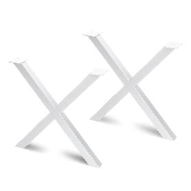 EMUCA JUEGO DE PATAS CROSS PARA MESA, ANCHO 695MM, ACERO, PINTADO BLANCO