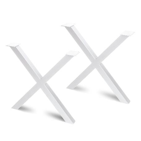 EMUCA JUEGO DE PATAS CROSS PARA MESA, ANCHO 695MM, ACERO, PINTADO BLANCO