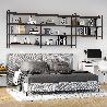 EMUCA KIT DE ESTANTERÍA LADER CON ESTRUCTURA Y ESTANTES, ALTURA 1150MM, ACERO, PINTADO NEGRO Y MADERA