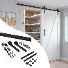 EMUCA KIT DE HERRAJES PARA UNA PUERTA CORREDERA COLGADA DE MADERA BARN, CON CIERRE SUAVE, TABLEROS NO INCLUIDOS, AC