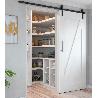 EMUCA KIT DE HERRAJES PARA UNA PUERTA CORREDERA COLGADA DE MADERA BARN, CON CIERRE SUAVE, TABLEROS NO INCLUIDOS, AC