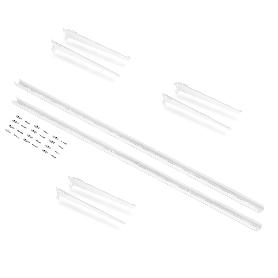 EMUCA KIT PARA 3 ESTANTES CON SOPORES Y PERFILES DE FIJACIÓN A PARED JAGMET, LONGITUD 230MM, ACERO, PINTADO BLANCO