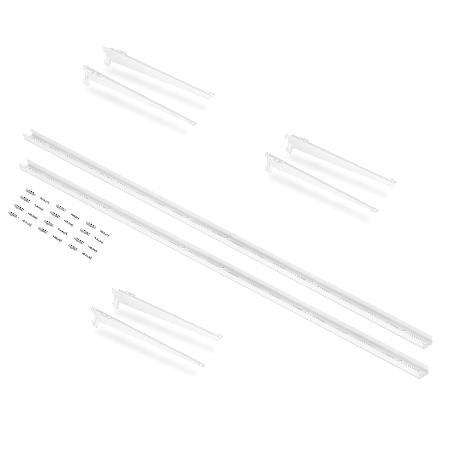 EMUCA KIT PARA 3 ESTANTES CON SOPORES Y PERFILES DE FIJACIÓN A PARED JAGMET, LONGITUD 230MM, ACERO, PINTADO BLANCO