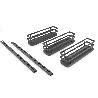 EMUCA KIT DE BANDEJAS PARA ESPECIERO TITANE PARA MUEBLE DE COCINA O PARED, ACERO, GRIS ANTRACITA
