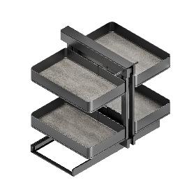 EMUCA SISTEMA DE RINCONERO ARTICULADO EXTRAÍBLE HARMONY PARA MUEBLE DE COCINA, DERECHA/IZQUIERDA, ACERO Y MADERA, G